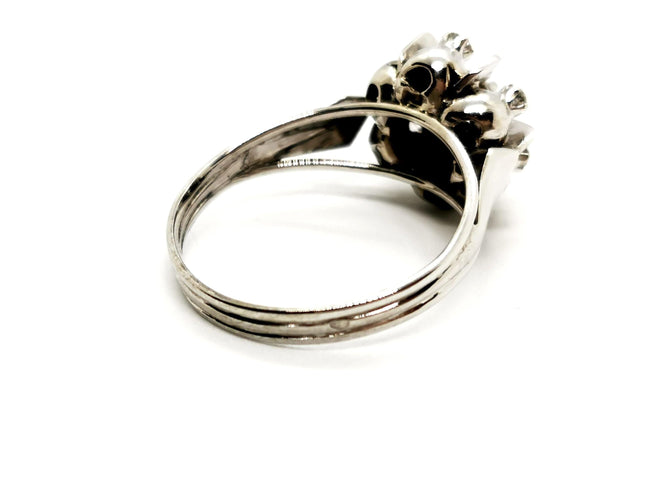 Bague 59 Bague Fleur Or blanc Diamant 58 Facettes 1356040CN