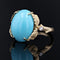 Bague 53 Bague turquoise diamants monture feuillagée 58 Facettes ANTURCH