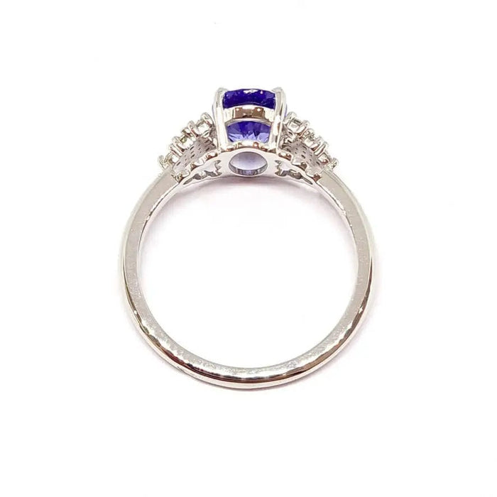 Bague Bague tanzanite diamants or blanc 58 Facettes