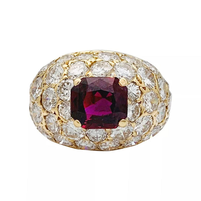 Bague 45 Bague M.Gérard en or jaune diamants et rubis. 58 Facettes 31267