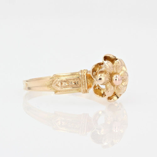 Bague 58 Bague ancienne fleur or rose 58 Facettes 22-503
