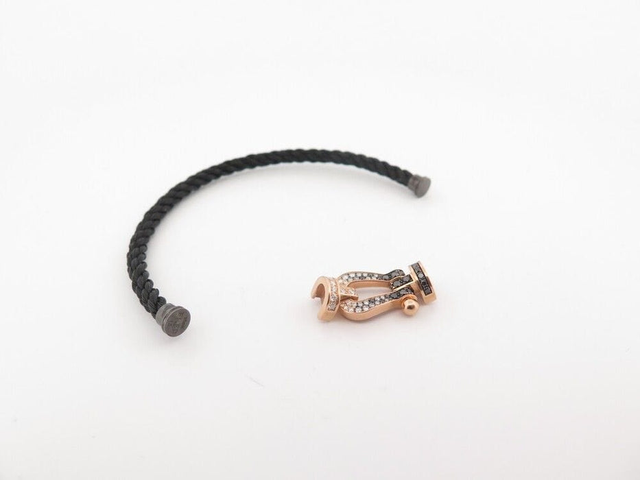 Bracelet bracelet FRED force 10 gm manille or rose diamant blanc & noir 58 Facettes 253276