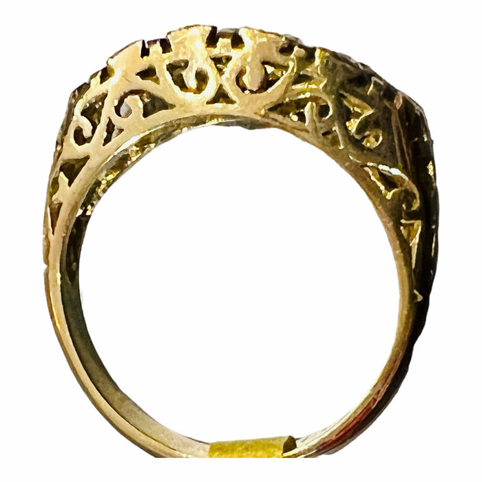 Bague 1 bague jarretière Or jaune Saphirs et pavage de brillants 58 Facettes