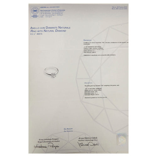 Bague 54 Bague solitaire Or blanc Diamant 58 Facettes 4114