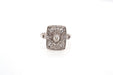 Ring 57 Art Deco style ring Platinum Diamond 58 Facettes 24970