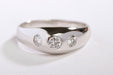 Bague 51 Bague Jonc Or blanc Diamant 58 Facettes 00140CN