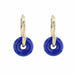 Earrings Gold hoop earrings and lapis lazuli discs 58 Facettes CVBO4