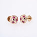 Earrings Vintage ruby ​​dome stud earrings 58 Facettes 22-630