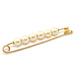 Brooch Yellow gold pearl safety pin brooch 58 Facettes