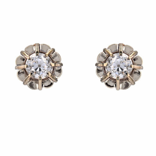 Boucles d'oreilles Puces d'oreilles anciennes diamants coussins 58 Facettes 23-186