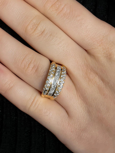 Bague Or Jaune / Diamants / 54 BAGUE "ECLIPSE" OR & DIAMANTS 58 Facettes BO/220002 STA