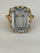 Bague 53 Bague Or Jaune Aigue-Marine 58 Facettes LOT 4431