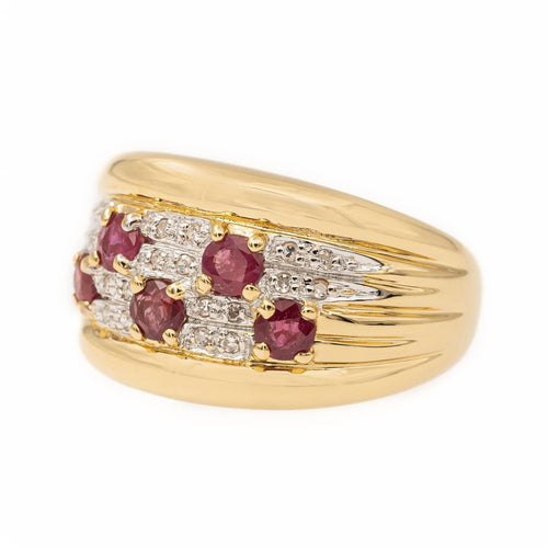 Bague 56 Bague Bandeau Or jaune Rubis 58 Facettes 2229023CN