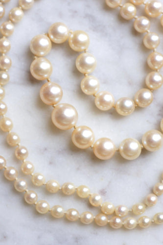 Collier Collier perles vintage, fermoir diamants 58 Facettes