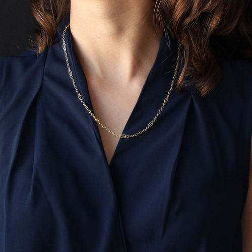 Collier Chaîne or jaune maille navette 58 Facettes 21-373