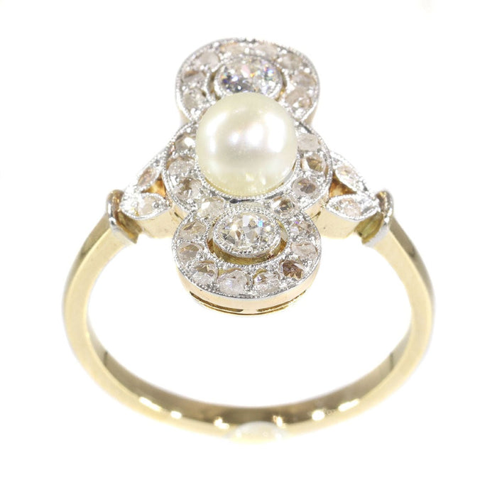 Bague 56 Bague perle et diamant 58 Facettes 21146-0121