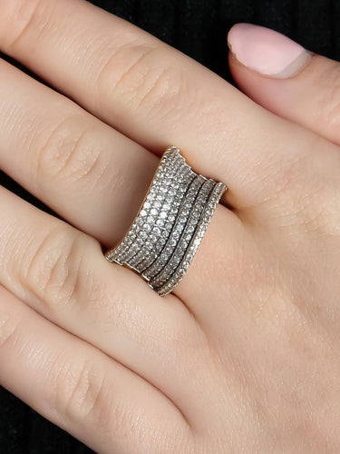 Bague Or Jaune / 58 BAGUE "WAVE" OR & DIAMANTS 58 Facettes BO/220034