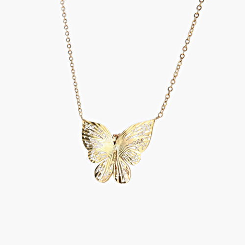 Collier COLLIER « PAPILLON » DEUX ORS 58 Facettes BO/220050