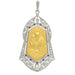 Medal pendant with diamonds, sapphires and pearl 58 Facettes 23191-0434