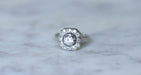 Ring 52 Art Deco Ring White Gold Platinum Diamonds 58 Facettes