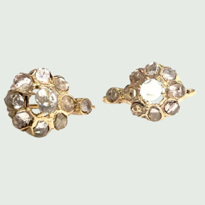 Boucles d'oreilles Pendientes principio siglo XX de oro 18 kts con diamantes 58 Facettes Q958A