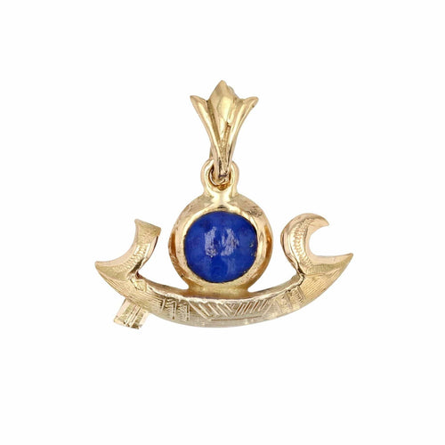 Pendentif Pendentif or jaune barque égyptienne pierre lapis lazuli 58 Facettes 21-791B