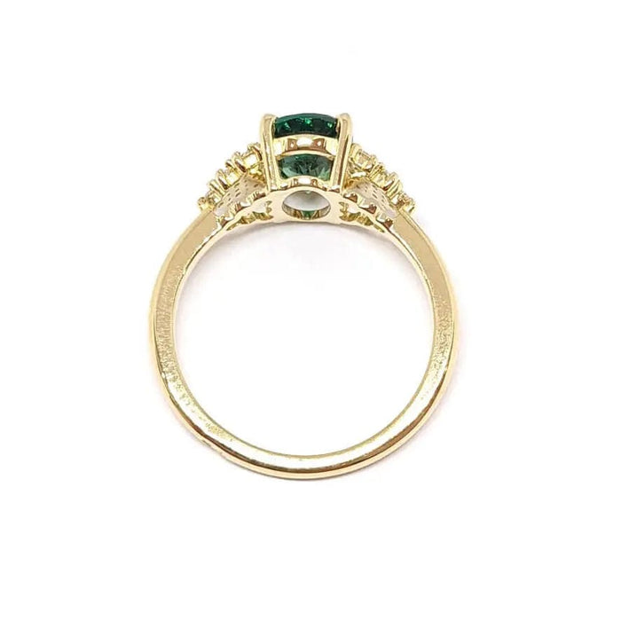 Bague Bague tourmaline verte diamants or jaune 58 Facettes