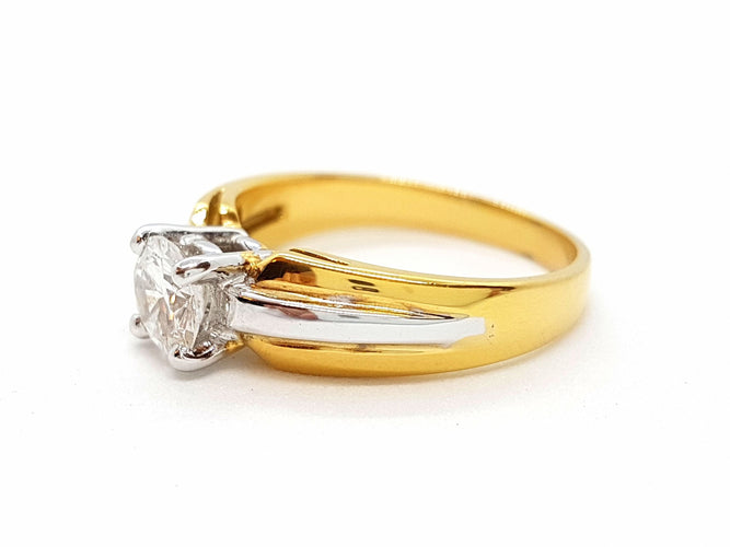 Bague 56 Bague Solitaire Or jaune Diamant 58 Facettes 06326CD
