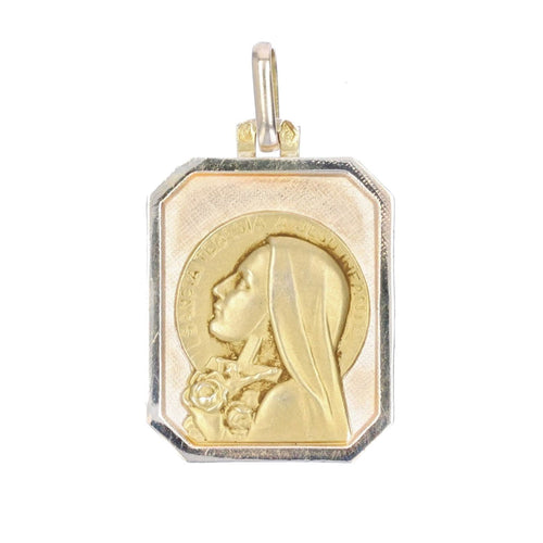 Pendentif Médaille en or rose Sainte Thérèse 58 Facettes 14-196