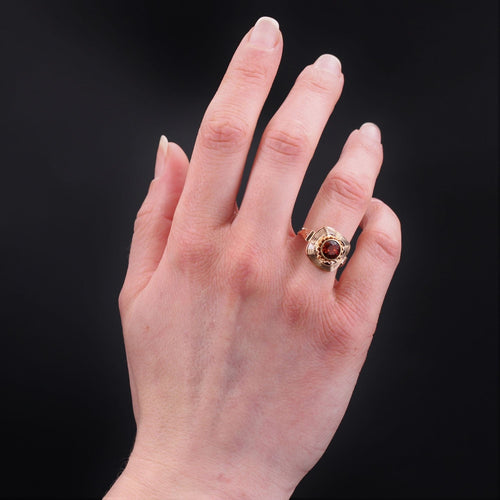 Bague 53 Bague grenat spessartite et or rétro 58 Facettes 23-007