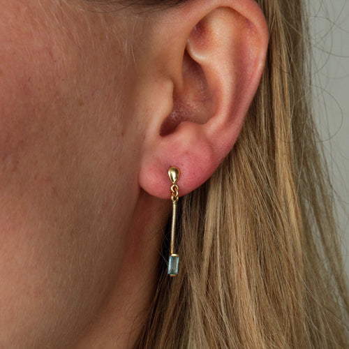 Boucles d'oreilles BOUCLES D'OREILLES OR & AIGUE MARINE 58 Facettes BO/220105 NSS