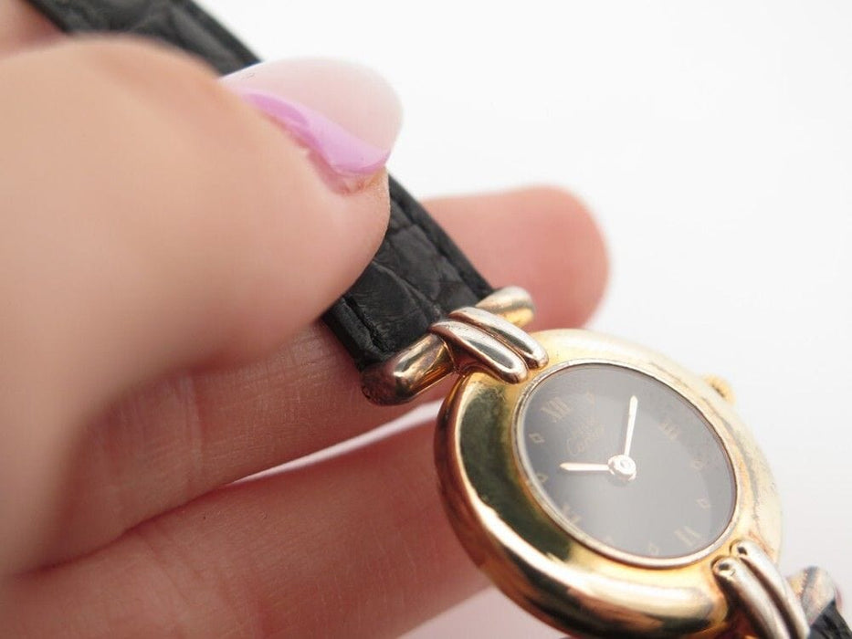 Montre vintage montre must de CARTIER colisee vermeil or 23mm quartz 58 Facettes 253348