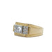 Ring 56.5 Tank ring Yellow gold Platinum Diamonds 58 Facettes REF2210