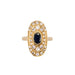 Ring Yellow gold sapphire and diamond shuttle ring 58 Facettes