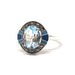 Ring Vintage ring in Silver, topaz & enamel 58 Facettes