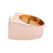 Ring 51 Tank ring in pink gold, platinum, diamonds. 58 Facettes 33288