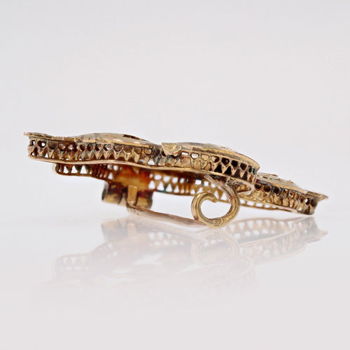 Broche Broche ancienne fleur de lys or jaune 58 Facettes 11-030