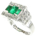 Ring 55 Platinum rings with emeralds 58 Facettes 16281-0017