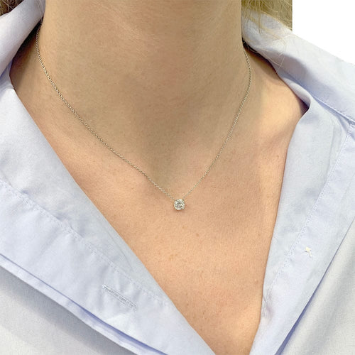 Collier Collier solitaire diamant. 58 Facettes 32032