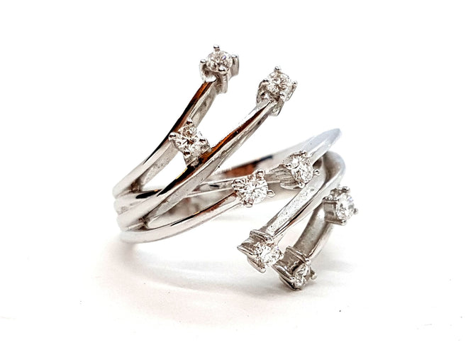 Bague 56 Bague Or blanc Diamant 58 Facettes 06357CD