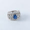 Bague 54.5 Bague bandeau platine, saphir et diamants 58 Facettes