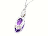 Necklace Necklace Chain + pendant White gold Amethyst 58 Facettes 06235CD
