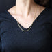 Yellow gold chain necklace with navy mesh 58 Facettes 21-235