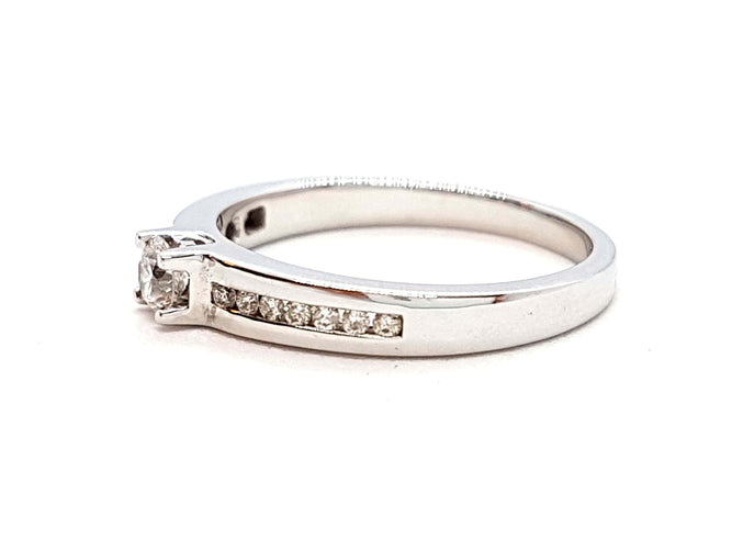 Bague 56 Bague Solitaire Or blanc Diamant 58 Facettes 06351CD