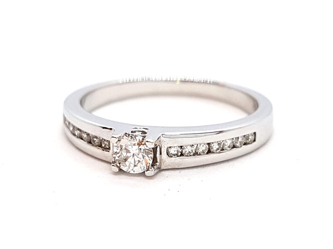 Bague 56 Bague Solitaire Or blanc Diamant 58 Facettes 06351CD
