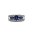Ring 48 / White/Grey / 750‰ Gold Sapphire Diamond Ring 58 Facettes 230138R