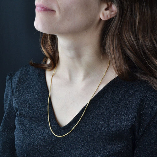 Collier Longue chaîne maille cube or jaune 58 Facettes 99-229