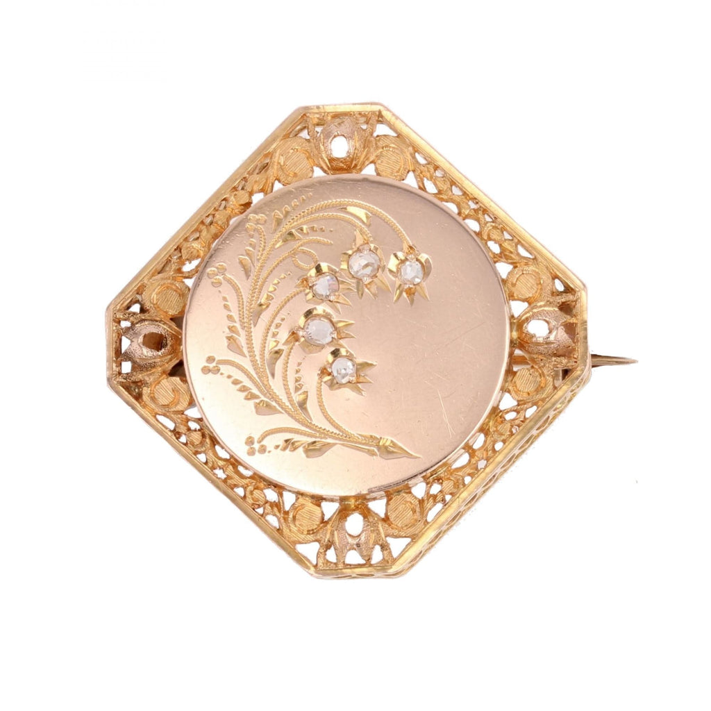 Broche Ancienne Française - Bijou Vintage Rare - Métal - Occasion à Restaurer