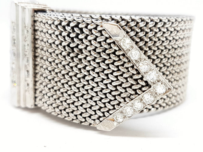 Bracelet Bracelet Manchette Or blanc Diamant 58 Facettes 05771CD