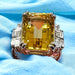 Ring 52 Citrine Cocktail Ring Calibrated Diamonds 58 Facettes A 7307